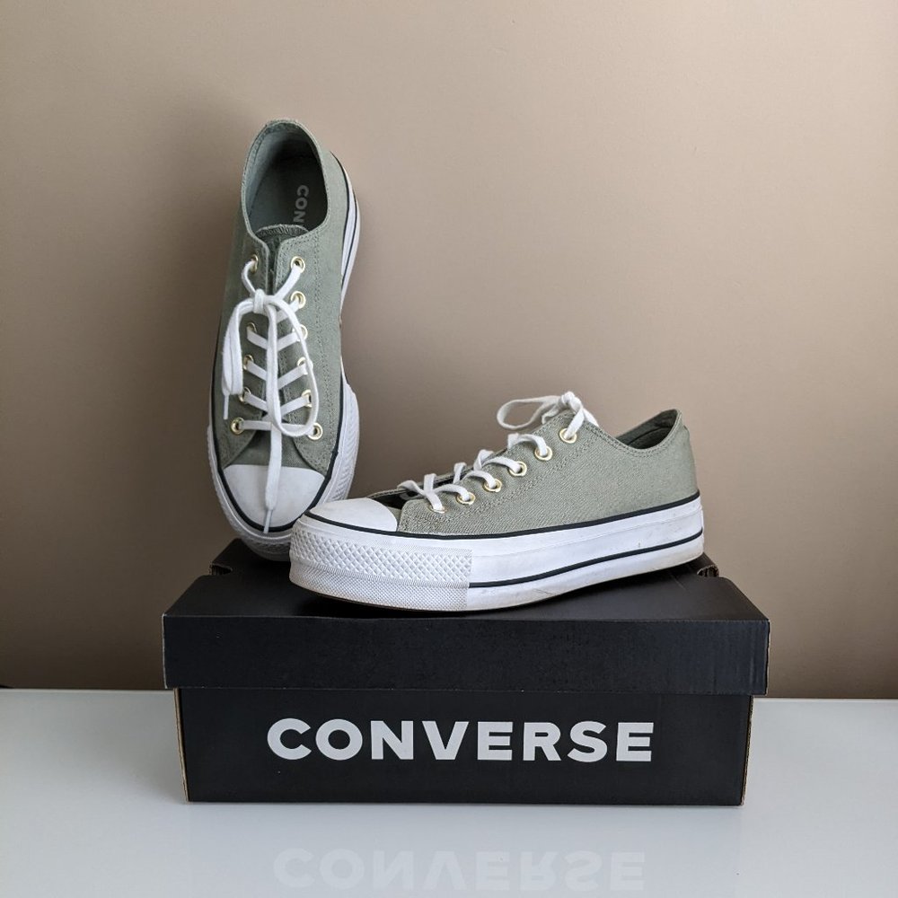 Converse CTAS Chuck Taylor All Star Lift OX Platform Sneaker Jade Stone Women's